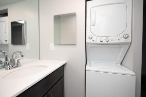2 Bedroom washer dryer and Vanity